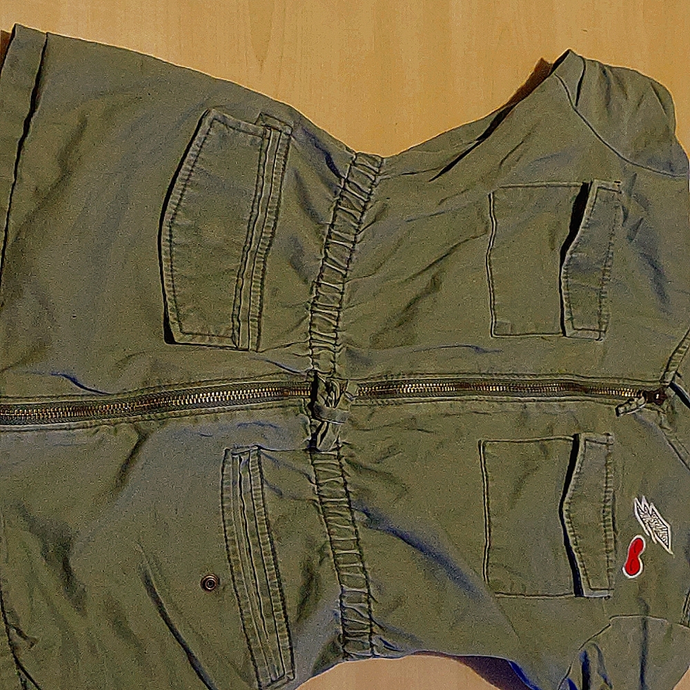 Denim green jacket dress